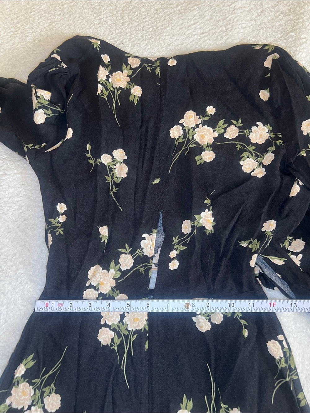 Reformation Black Floral Wrap Mini Dress Romantic Coquette Cottagecore Size 4 - Picture 8 of 11